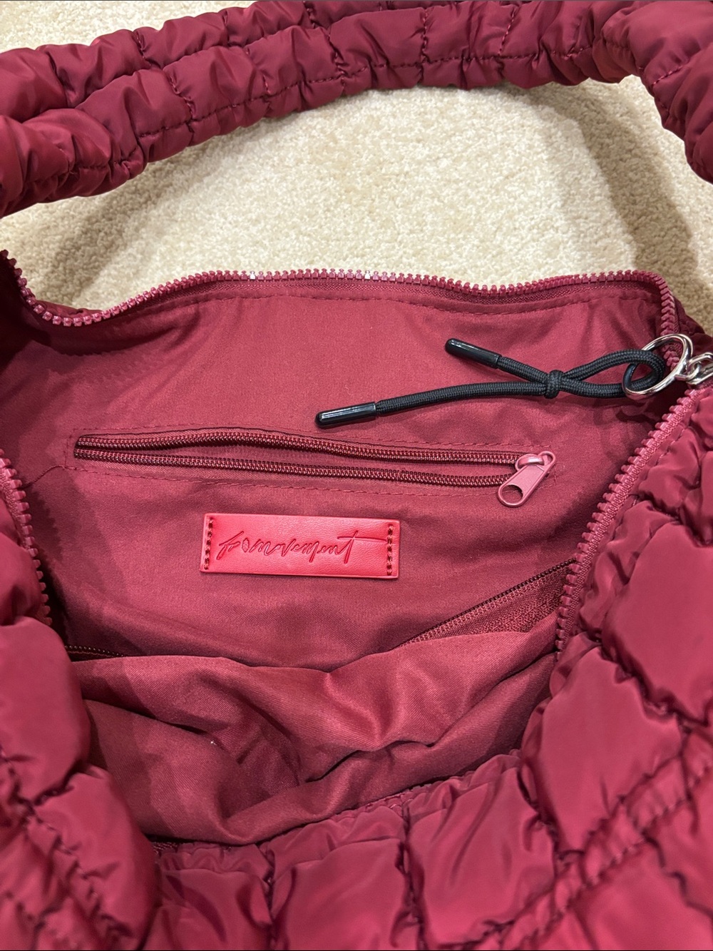 FP Movement Quilted Burgundy Women's Carryall Bag - Picture 2 of 7